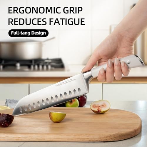 KnifeSaga 15 Pcs Japanese Knife Set with Sharpener, Premuim, Razor Sharp