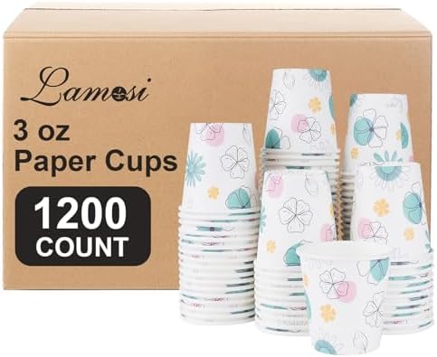 Lamosi 1200 Pack 3 oz Bathroom Cups, Small Disposable Paper Mouthwash Cups