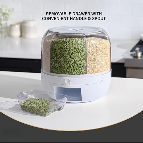 Rotating 6-Compartment Dry Food Dispenser