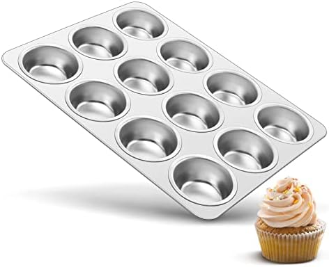 TeamFar 12-Cup Muffin Pan, Stainless Steel Muffin Tin