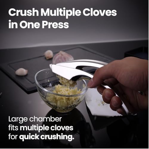 Gourmet Easy Garlic Press Lifetime Replacement, No Need to Peel, Fine Mince