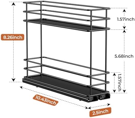 Mystozer Pull Out Spice Rack Organizer for Cabinet, Slide Out Spice Racks