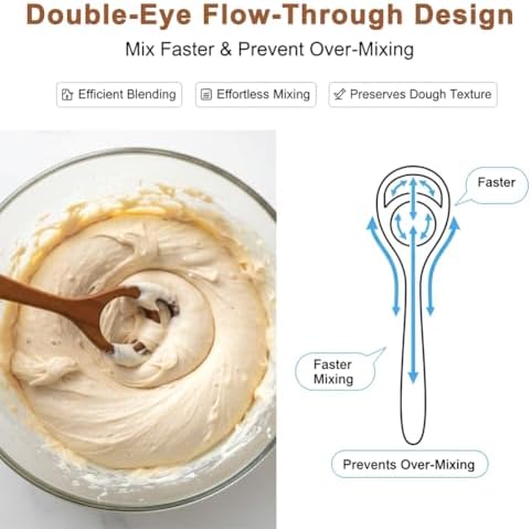 2 Pack Wooden Danish Dough Whisk, 13 Inch Handcrafted Dutch Bread Whisk