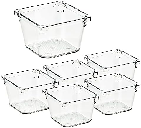 Ravinte 6 Pack Drawer Organizer, 3" X 3" Plastic Storage Bins