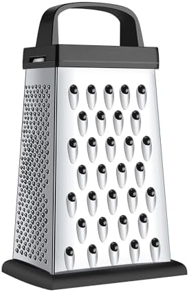 Kaishun Mini Cheese Grater,4-Sided Box Grater for Cheese, Vegetable & Fruit