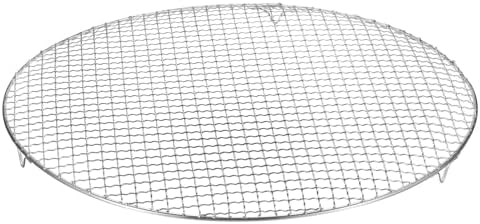 HARFINGTON Round Cooking Rack 15-inch 201 Stainless Steel Cross Wire Barbecue Grill Net with 20mm Legs for Cooking Baking Steaming BBQ