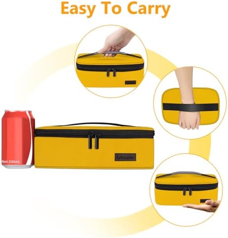 Gloppie Small Lunch Bag, Insulated Lunch Box for Adults & Kids, Yellow