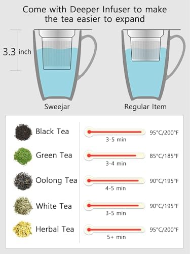 Sweejar Porcelain Tea Infuser Mug with Lid, 16 oz Teacup with Strainers for Loose Leaf Tea, Microwave and Dishwasher Safe Coffee Mug(Wild Meadow)