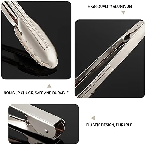 MSY BIGSUNNY 9 Inch Kitchen Food Tongs, Buffet Tongs, Serving Tongs for Cooking, Grilling, Aluminum Tongs - Set of 3 (multi color)