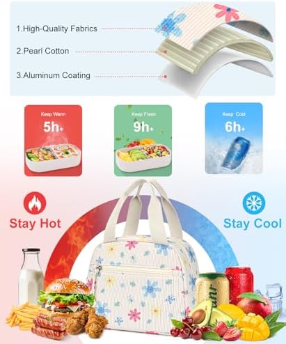 Lunch Bag for Women, Corduroy Large Insulated Lunch Box