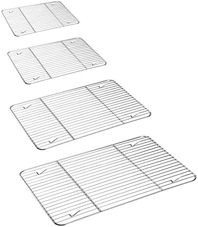 P&P CHEF 4 Pcs Baking Wire Rack for Cooling, 8.6 + 9.7+ 11.6 + 15.3 Inch