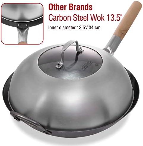 YOSUKATA Premium Stainless Steel Wok Lid 12.8 Inch For 13.5 In Wok