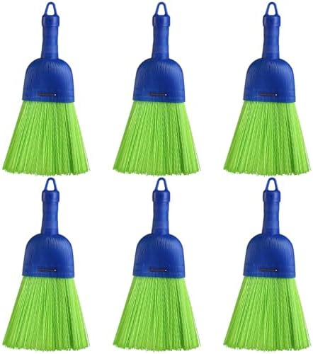 Domensi 6 Pcs Whisk Broom Poly Fiber Hand Brush with Hang Hole Car Cleaning