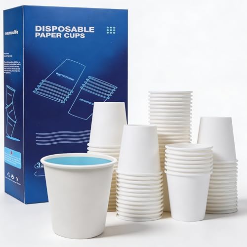 MOUMOULIFE Disposable Paper Coffee Cups 3 oz 500 Count, Bathroom Cups, Small Mouthwash Cups, White Coffee Cups, MiniCups for Bathroom, Party, Office