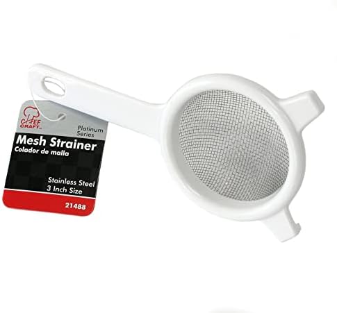 Chef Craft Classic Stainless Steel Mesh Strainer, 3 inches in diameter, White (Pack of 3)