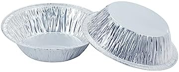 Waytiffer Pie Pans (100 Pack) 5 inch HEAVY-DUTY Disposable Aluminum Foil pie/tart Pans for Baking Personal Mini Pies, Foil Pie Tin for Bakeries, Cafes,Easily Stack & Store, Freeze & Reheat