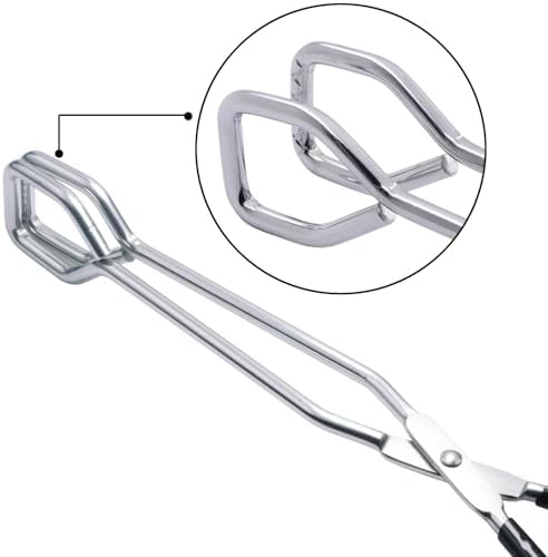 HINMAY 10-Inch Heavy Duty Stainless Steel Kitchen Scissor Tongs, Set of 2
