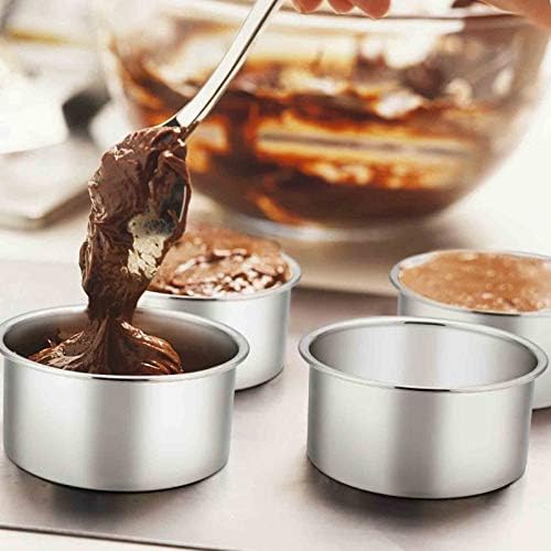 TeamFar 4 Inch Cake Pan, Stainless Steel Mini Cake Pan Round Baking Tins