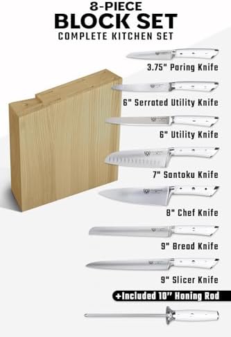 Dalstrong 8-Pc Knife Block Set - White Handle Edition