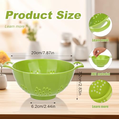 4 Pack Small Colander Bowls, Berry Fruit Washing Mini Strainer
