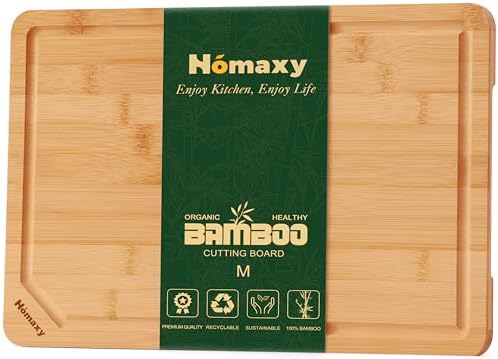 Homaxy Organic Bamboo Cutting Boards for Kitchen, 15"x10"