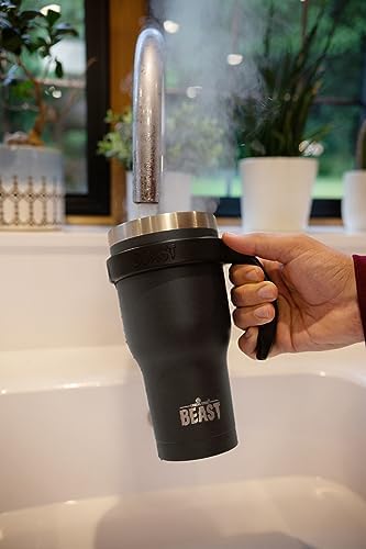 40 oz tumbler - Vacuum Insulated Tumbler with Straw - Leak Proof Stainless Steel Travel Mug - Double Wall Iced Coffee Cup - Reusable Water Bottle - Gifts for Mom, Women and Men (Matte Black)