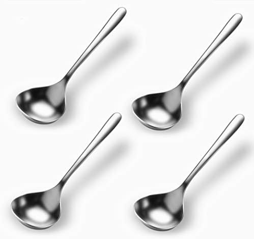 18/8 Stainless Steel Mini Ladle Deep Soup Spoon - 6.7inch (4 Packed)