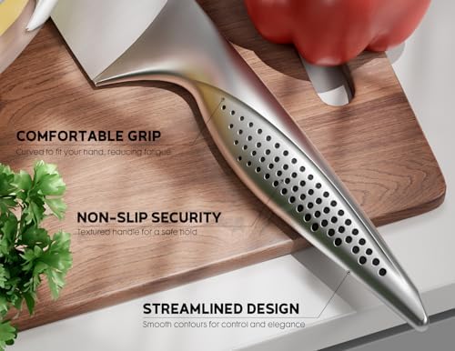 ASETY Knife Block Set, 15 PCS Knives Set for Kitchen, Stainless Steel