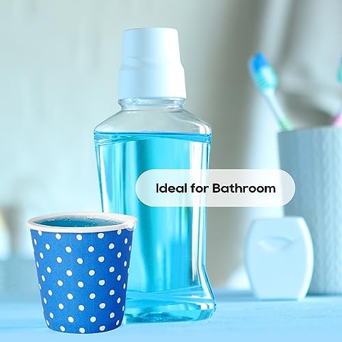 JOLLY PARTY 300Pack 3oz Blue Paper Mouthwash Cups Disposable Bathroom Cups