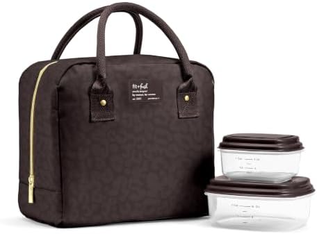 Fit & Fresh Bloomington Lunch Bag for Women - Insulated Large Lunch Box for Work with Containers, Leak-Resistant