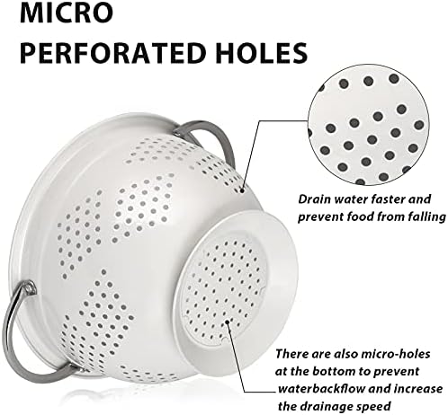 Colander Set for Kitchen, 1.5, 3, 5 Qt Food Strainers and Colanders