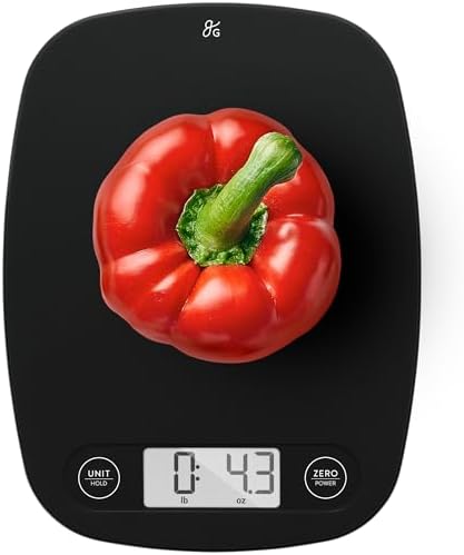 Greater Goods Food Scale, Slim & Compact Build, 1g Precision (Matte Black)