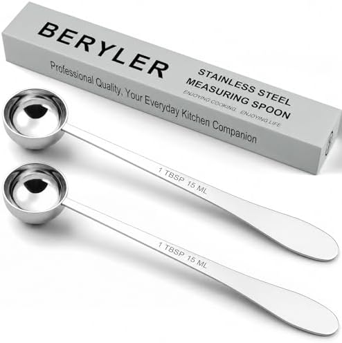 2PCS 1Tablespoon(1tbsp, 3tsp, 15ml) Extra-long Handle Measuring Spoon