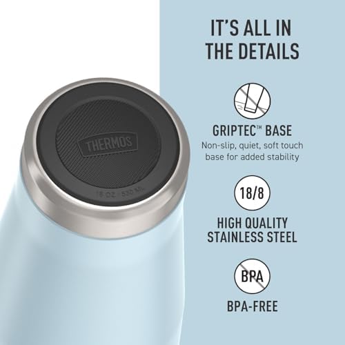 THERMOS ICON SERIES, Stainless Steel Tumbler with Slide Lock, 18 Ounce, Glacier