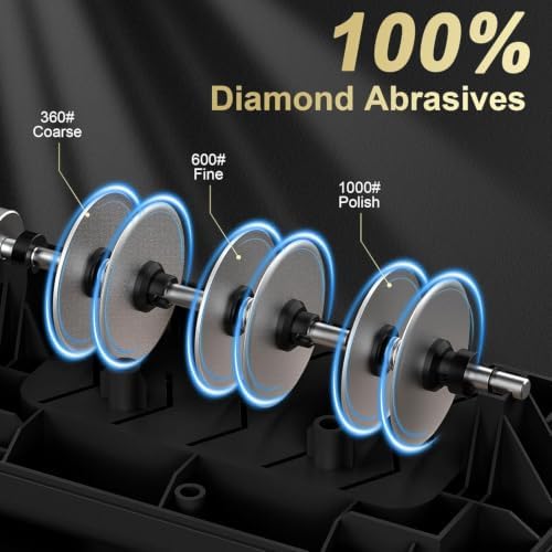 2026 New Electric Knife Sharpener for Kitchen Knives, 3-Stage Professional Sharpening System with 100% Diamond Abrasives, Precision Angle Guides, Non-Slip Base, Magnetic Dust Collector, Black