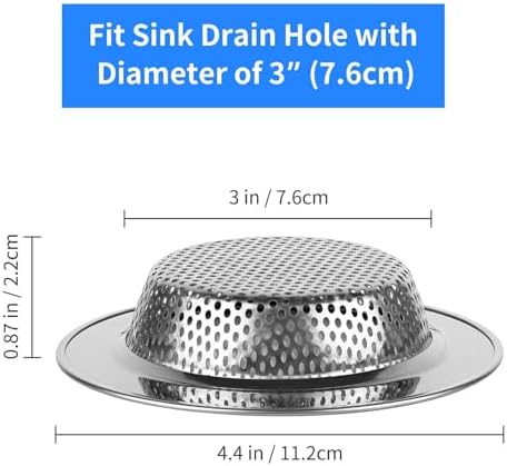 Chefbee 4PCS 4.4" Stainless Steel Kitchen Sink Drain Strainer Food Catcher