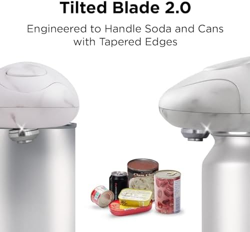 Kitchen Mama Auto 2.0 Electric Can Opener, Cordless, Marble White