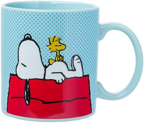 Silver Buffalo Peanuts Snoopy and Woodstock on House, Ceramic Mug, 20oz