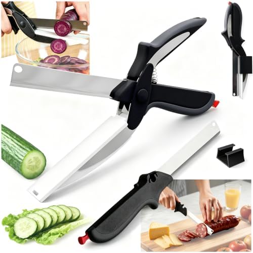 2-in-1 Kitchen Scissors with Cutting Board,Salad scissors.