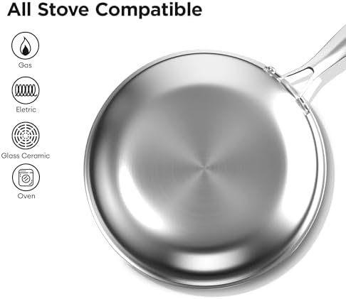COOKER KING 11" Hybrid Wok Pan with Lid, Nonstick Deep Skillet for Stir-Fry