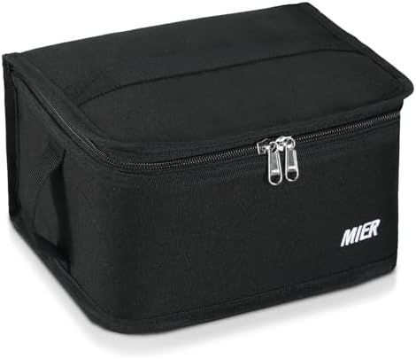 MIER 9-Can Mini Lunchbox Cooler Small Lunch Box Bag for Kids Adults, Black