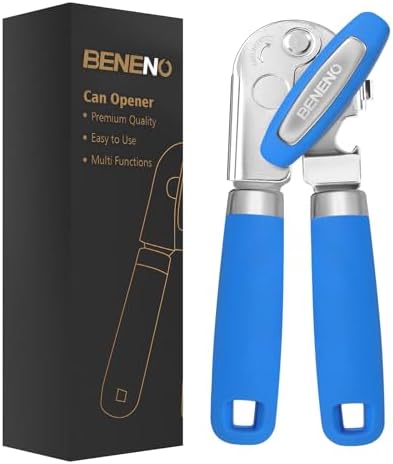 Beneno Heavy Duty Hand Can Opener Manual with Magnet, Klein Blue