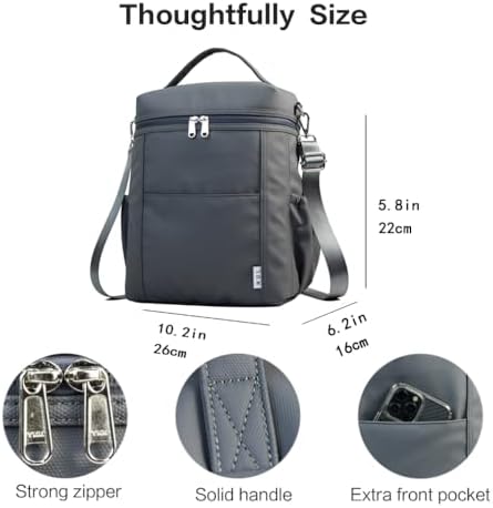 NOL Insulated Lunch Bags for Women Cooler Bag Lightweight Nylon Waterproof Lunch Box for Work