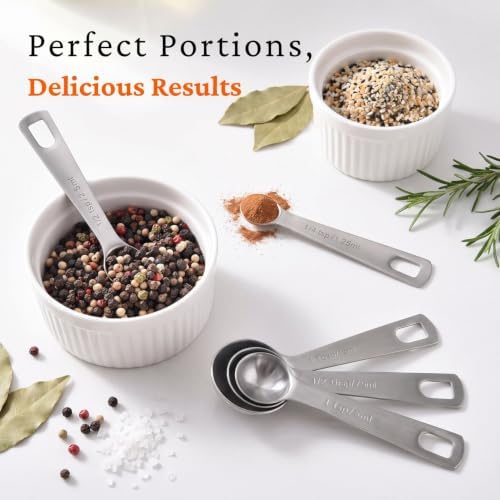 14PCS Measuring Spoons Set, 1 tbsp, 1/2 tbsp, and 1-1/16tsp Stainless Steel Measuring Spoons for Cooking Baking Spice Jars and Liquid Ingredients
