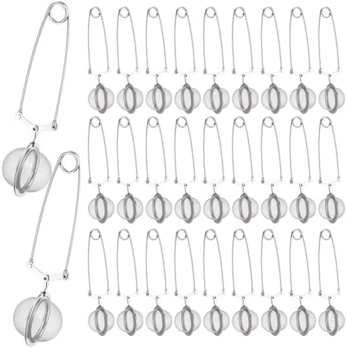 Yinder 30 Pcs Snap Ball Tea Infuser Stainless Steel, Silver