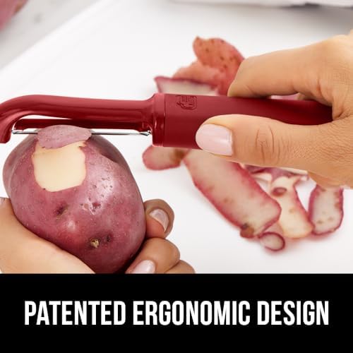 GORILLA GRIP® Patented BPA-Free Vegetable and Potato Peeler, Red