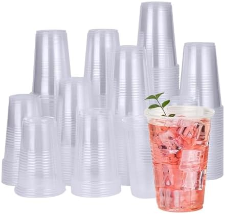RACETOP 9 oz Disposable Plastic Cups, Clear Plastic Cups Tumblers 2000 Pack,Transparent for Wedding, Thanksgiving, Birthday, Halloween, Christmas Party