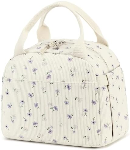 Bluboon Lunch Bag for Women Men Cute Corduroy Lunch Tote Bags Reusable Insulated Lunch Box Large Capacity Reusable Insulated Cooler for Work Picnic or Travel