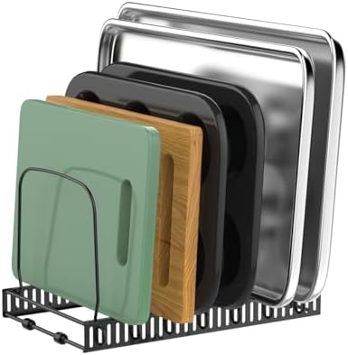 Housolution Cutting Board and Baking Tray Cookie Sheet Organizer, Black