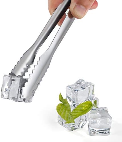 MSY BIGSUNNY Durable Stainless Steel Ice Tongs, 7 inch Sugar Cube Serving Tongs, Set of 2